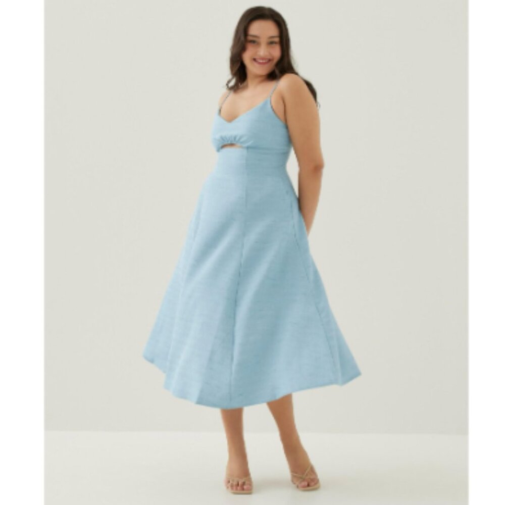 Love Bonito Arla Padded Tweed Fit & Flare Midi Dress